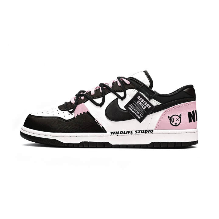 Nike Nike Big Skateboard Shoes Men's Low Top Black White