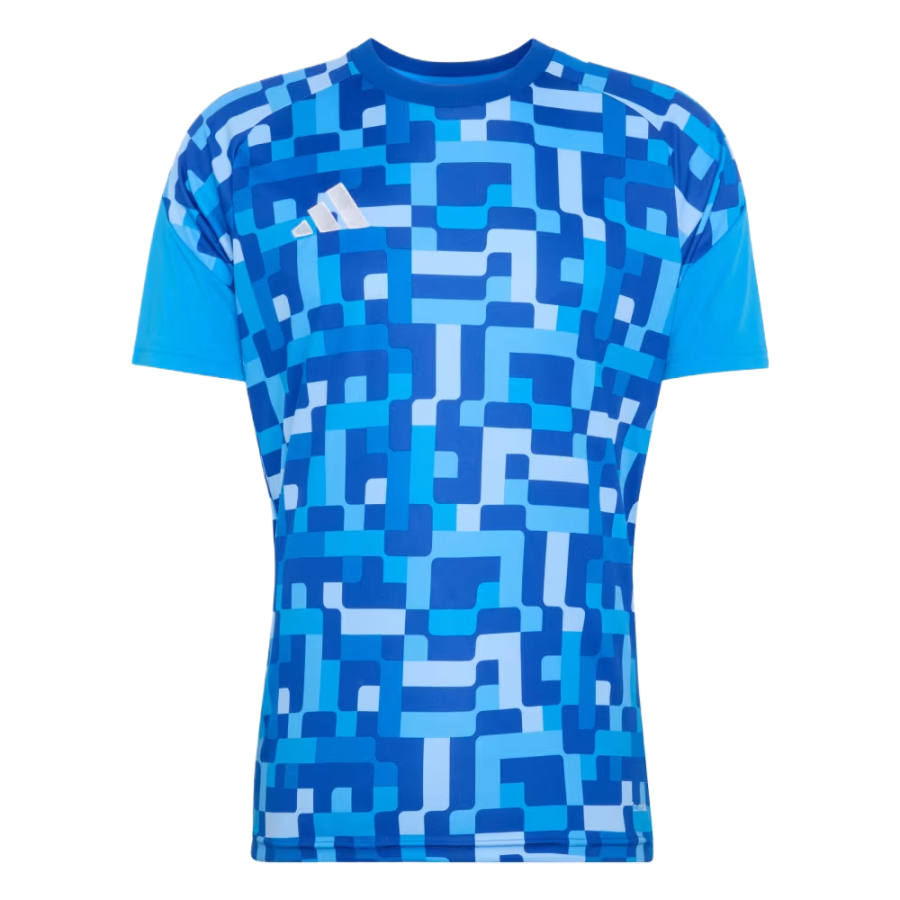 Adidas Adidas Football Soccer Jerseys Men's Royal Blue/Neon Blue/Glossy Finish Blue Crew Neck Moderate