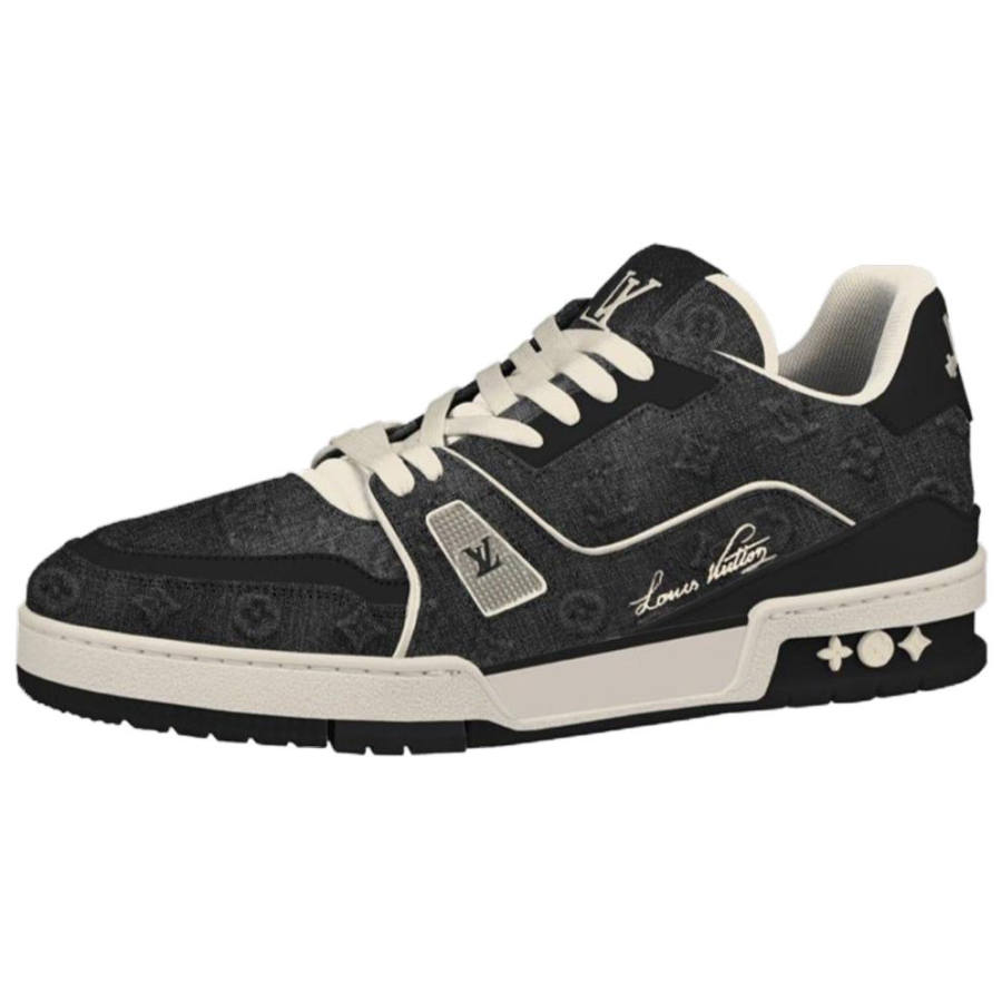 LOUIS VUITTON Trainer Skateboard Shoes Men's Low Top Black