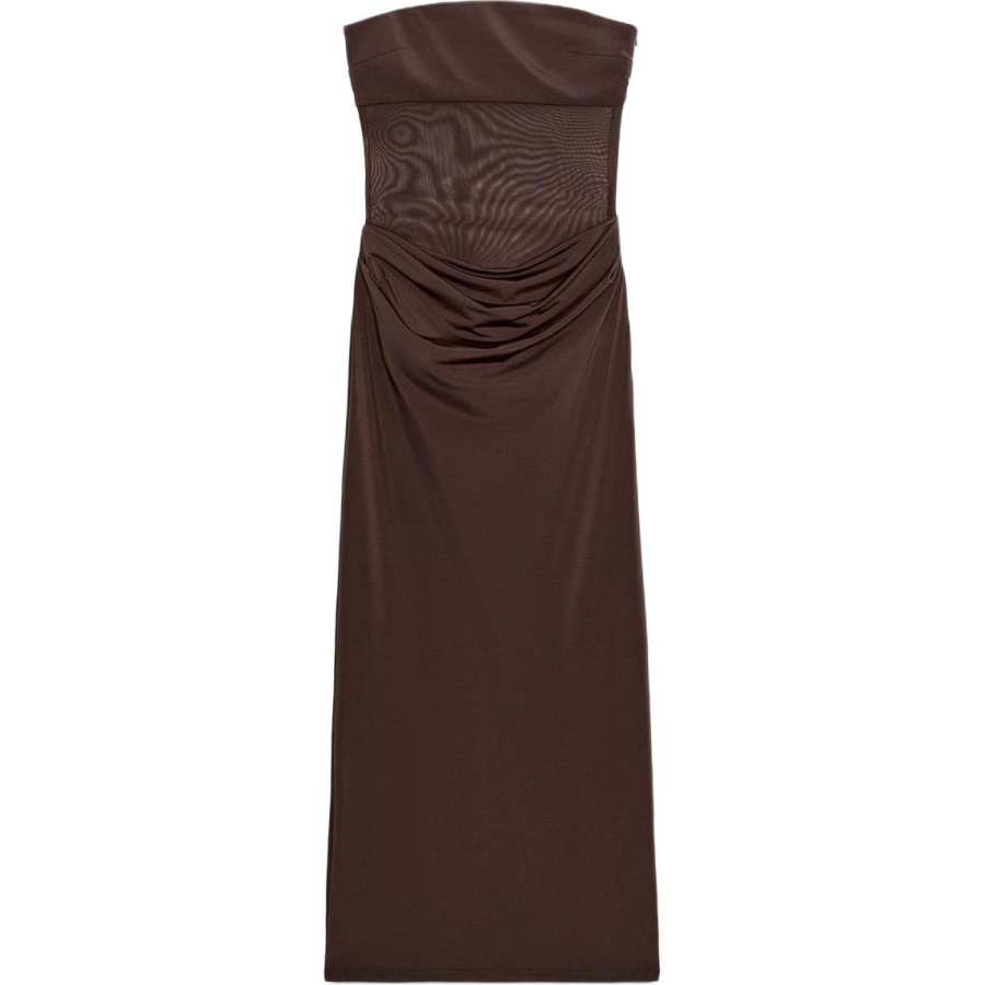 ZARA Sleeveless Dresses Women's Brown Moderate