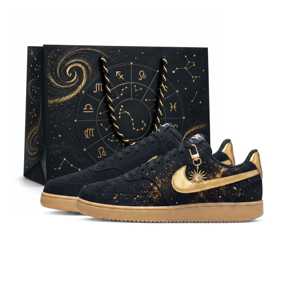 Nike Nike Court Vision Skateboard Shoes Unisex Low Top Gold/Black
