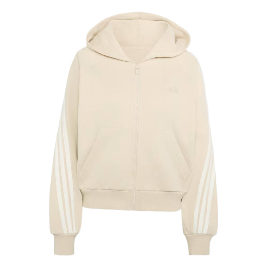 Adidas Adidas 3 Stripes Sweatshirts Women's Crystal Linen/Ecru Hooded Non Detachable Moderate