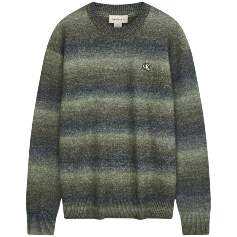 Calvin Klein Sweaters Men's LI1 Army Green Crew Neck Moderate