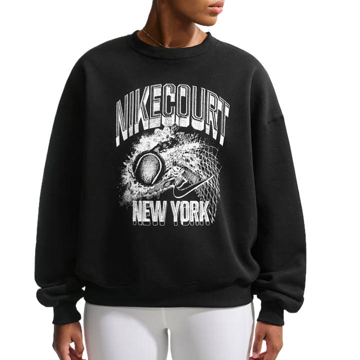 Nike Nike Sweatshirts Women's Black/Dark Black/White Crew Neck Moderate