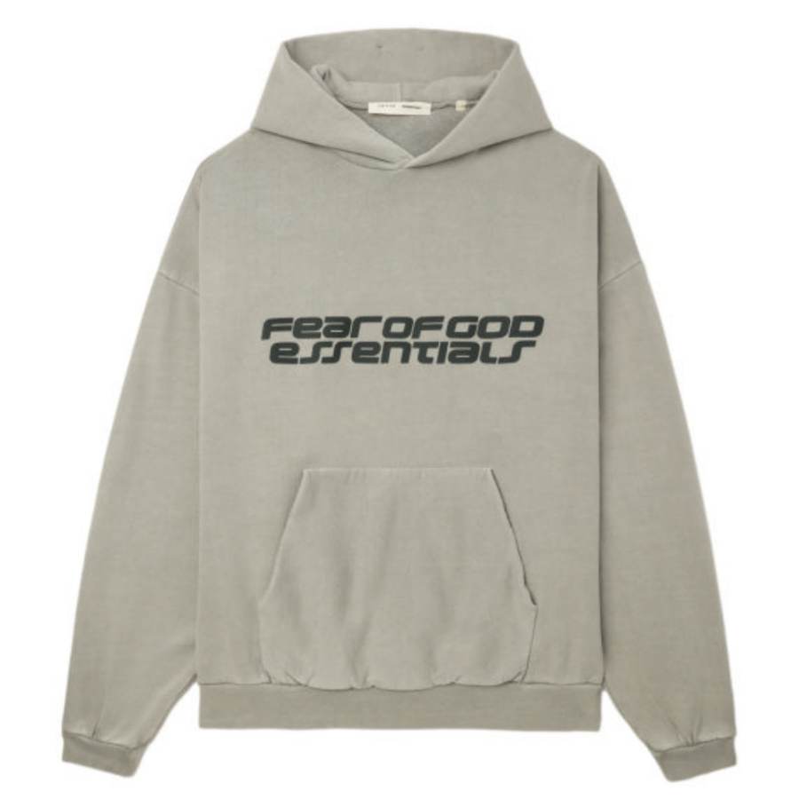 Fear Of God Essentials Sweatshirts Men's Gray Hooded Non Detachable Moderate Straight Fit