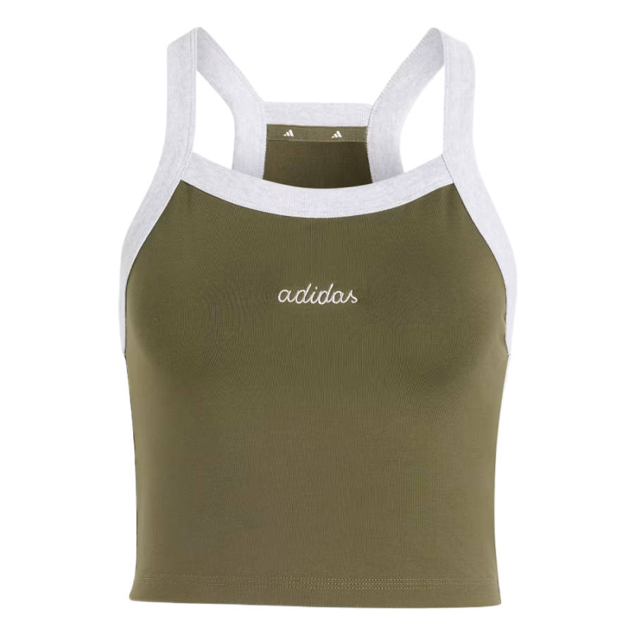 Adidas Adidas Sportswear Tank Tops Women's Olive Strata/Light Pure Gray Crew Neck