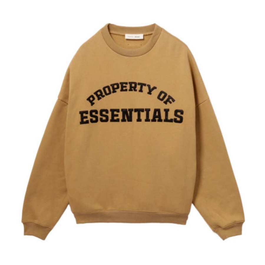 Fear Of God Essentials Sweatshirts Men's Brown Crew Neck Moderate Straight Fit
