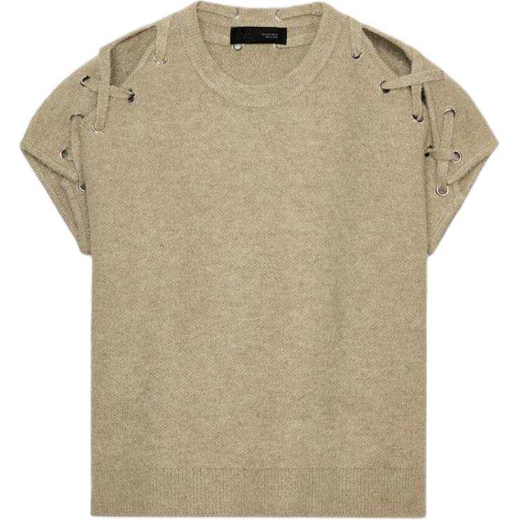 ZARA Sweaters Women's Light Beige Yellow/Khaki Crew Neck Moderate Other