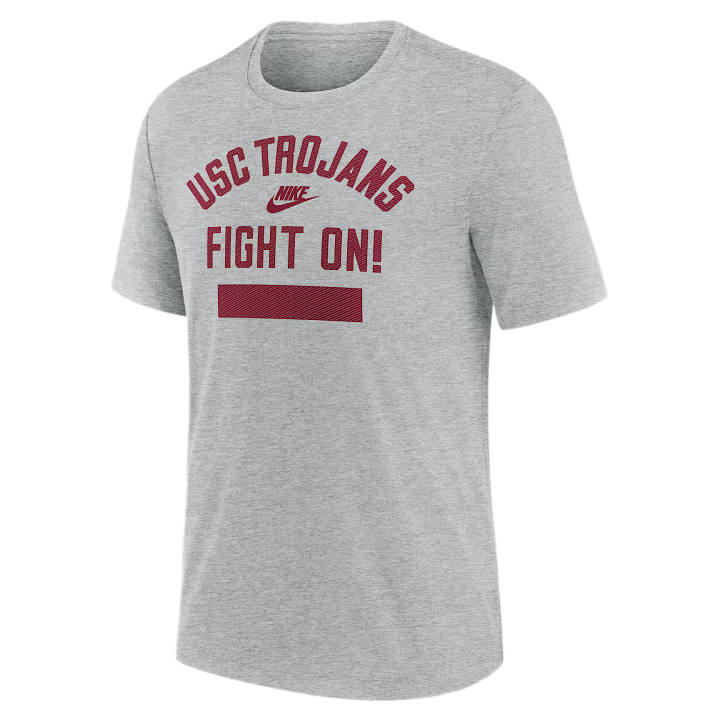 Nike Nike College T Shirts Men's Gray Heather Crew Neck