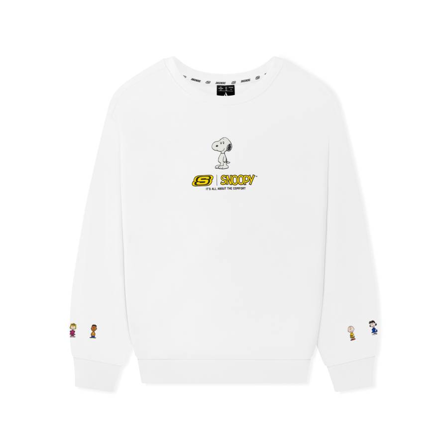 Skechers Sweatshirts Unisex Bright White 0019 Crew Neck Moderate