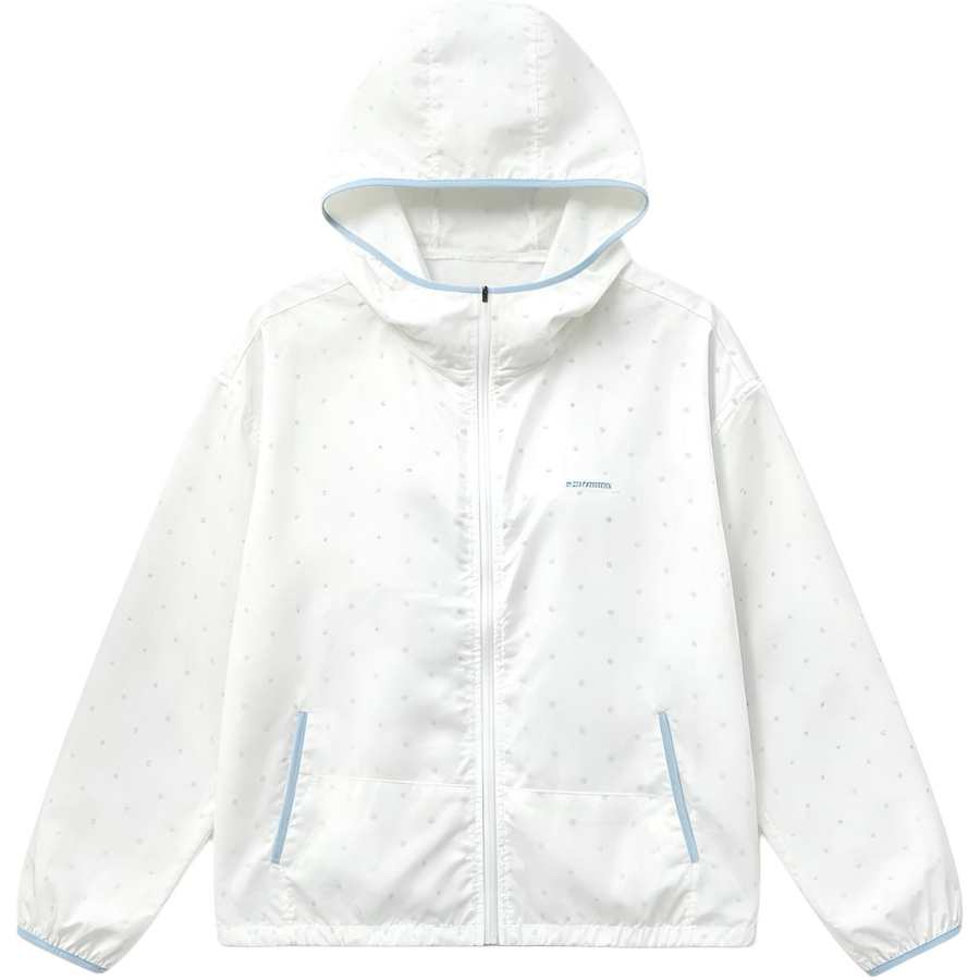 Cotton Gene Jackets Women's White Hooded Non Detachable Moderate Soft Shell