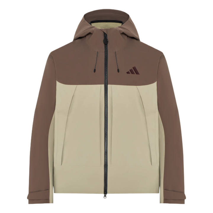 Adidas Adidas Windbreaker Jackets Men's Umber/Stratum Dark Earthy Brown Hooded Non Detachable Moderate