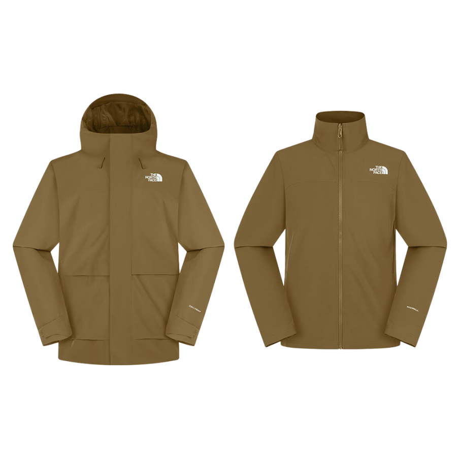 THE NORTH FACE Windbreaker Jackets Men's 2EK/Brown Hooded Non Detachable Moderate