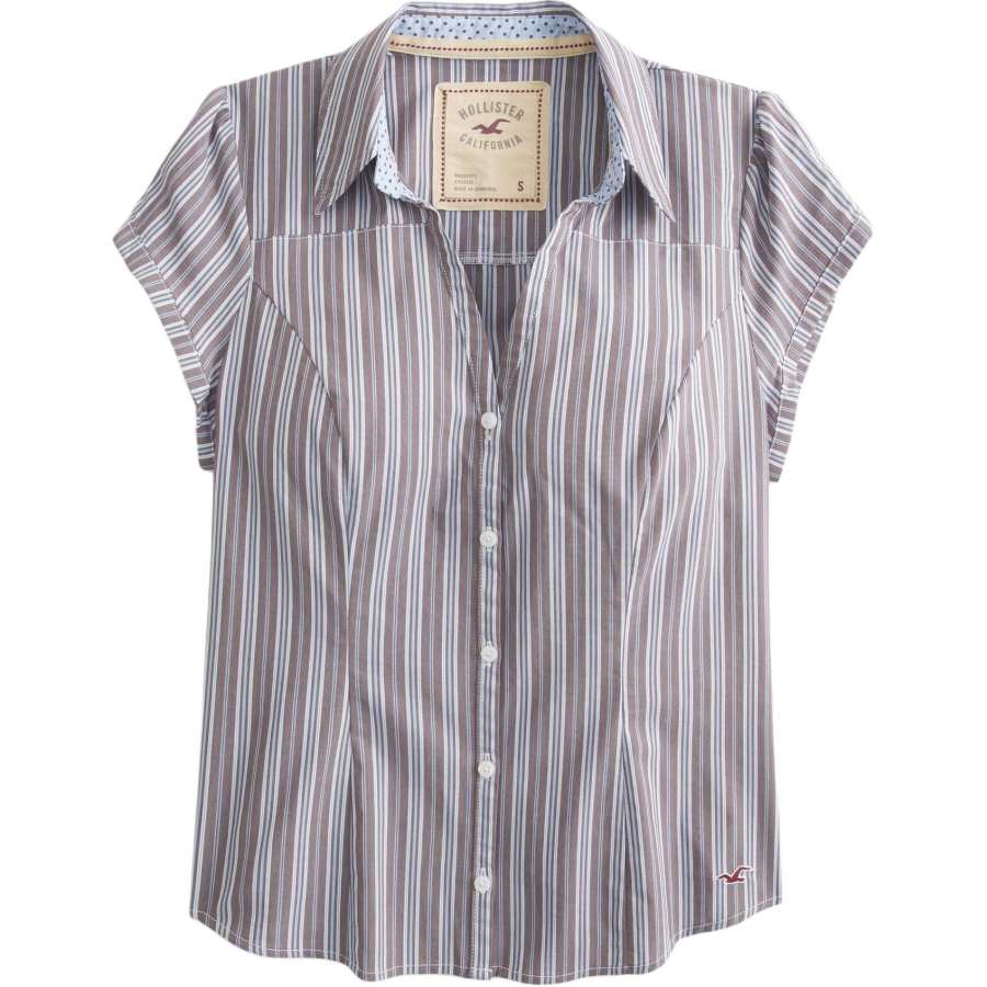 Hollister/ Shirts Women's Blue/Brown Lapel