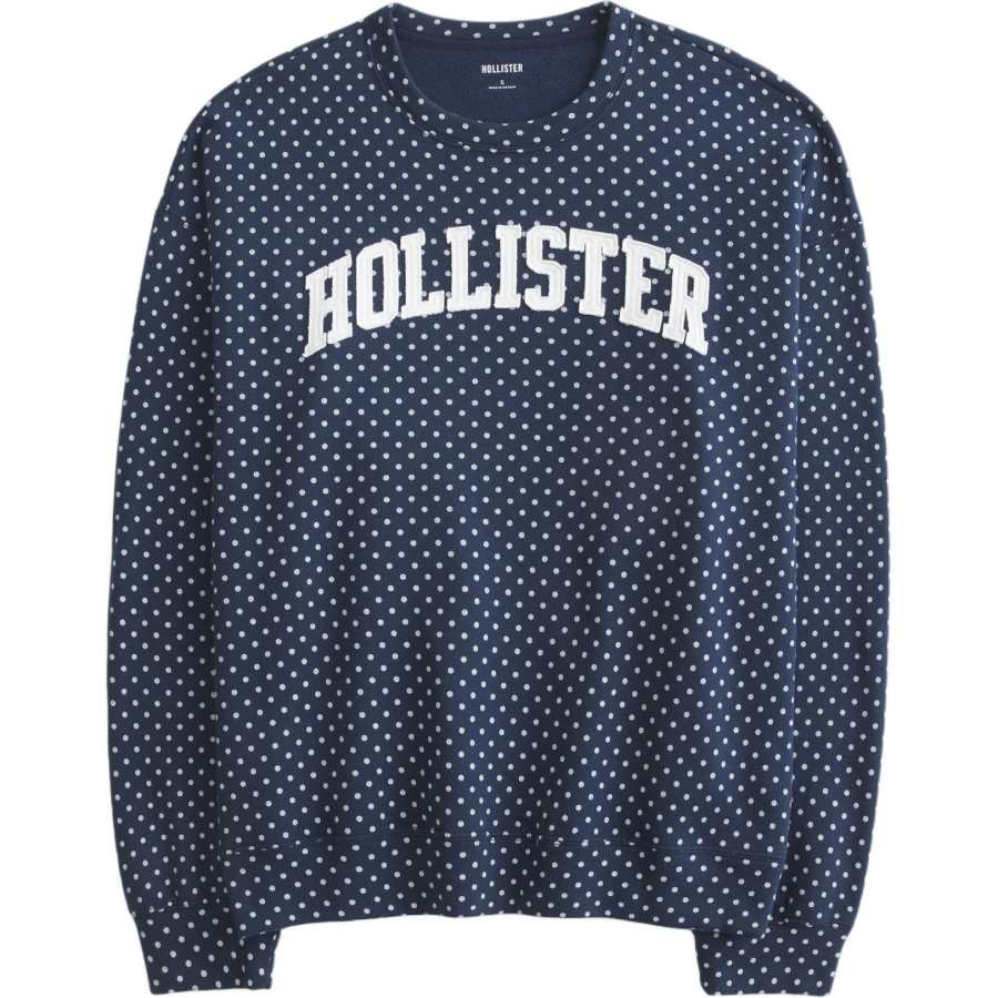 Hollister/ Sweatshirts Women's Marine Blue Dot Crew Neck Moderate