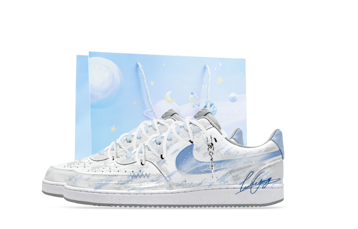 Nike Nike Court Vision Skateboard Shoes Men's Low Top White/Blue