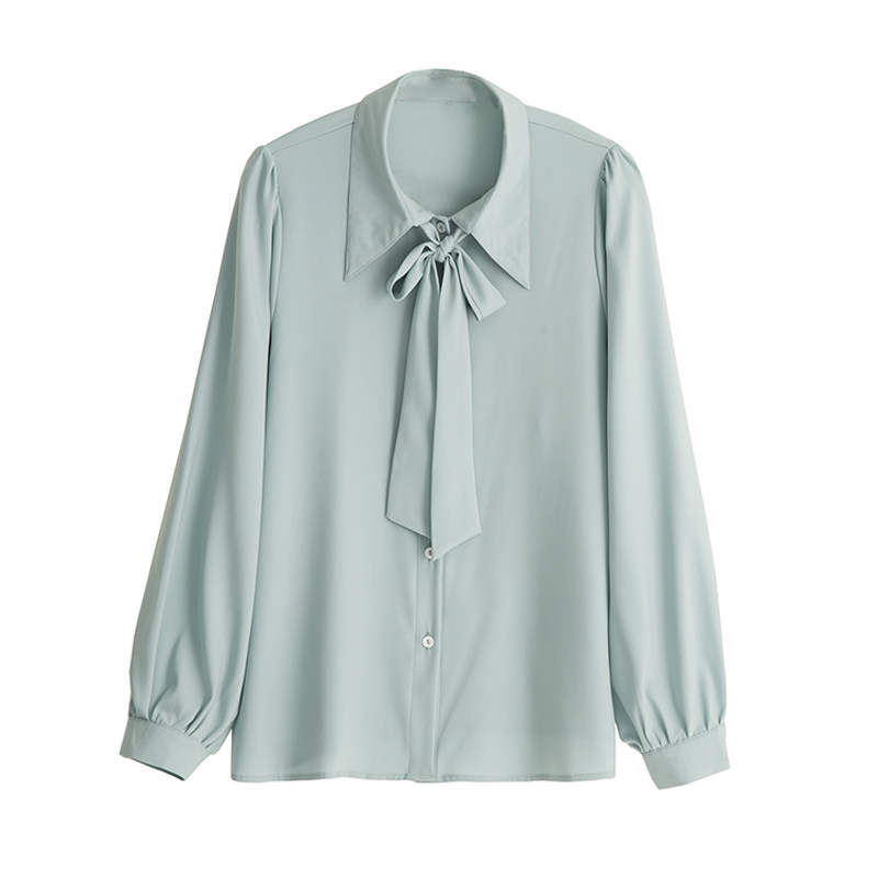 Cotton Gene Shirts Women's Blue Polo Collar Thin Shirt