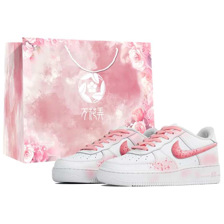 Nike Nike Air Force 1 My Love For Cherry Blossom Skateboard Shoes Women's White Pink
