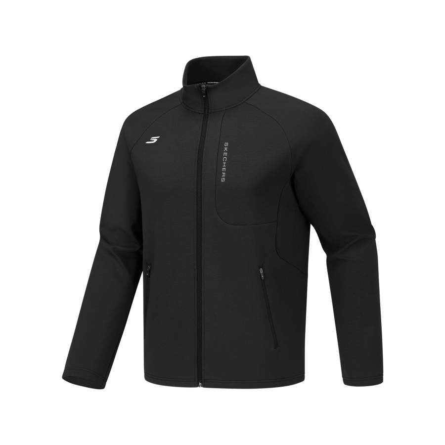 Skechers Jackets Men's Carbon Black 0018 Stand Collar Moderate