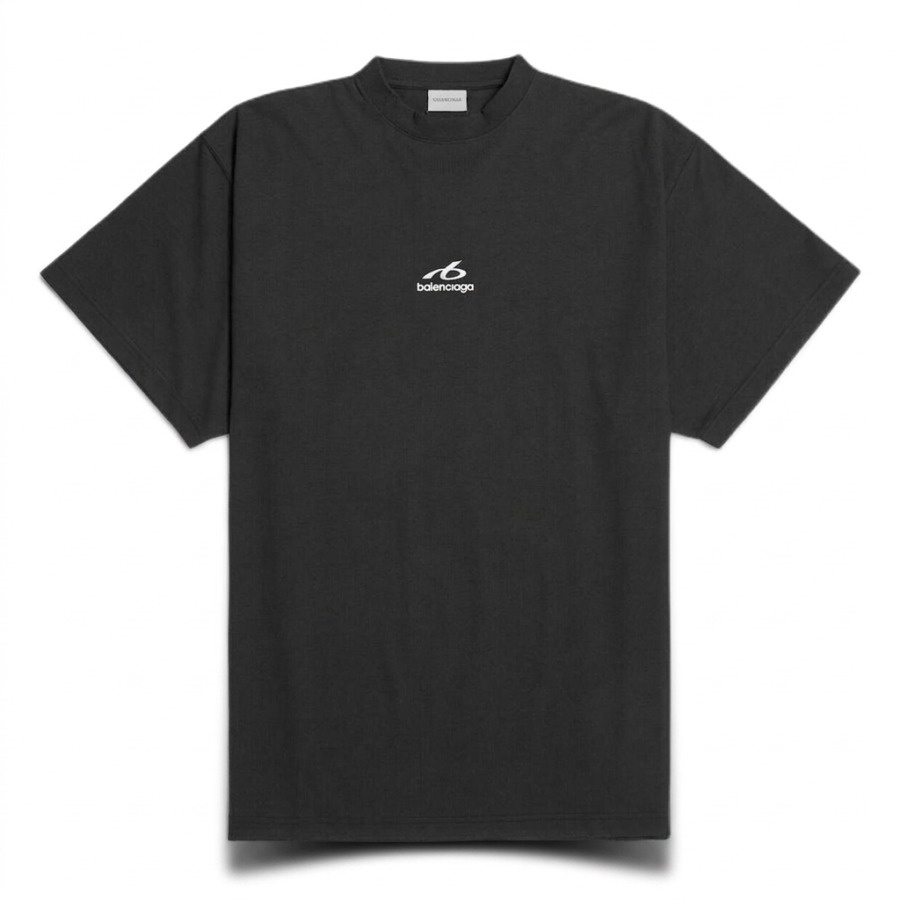 Balenciaga T Shirts Men's Black Crew Neck Moderate Straight Fit