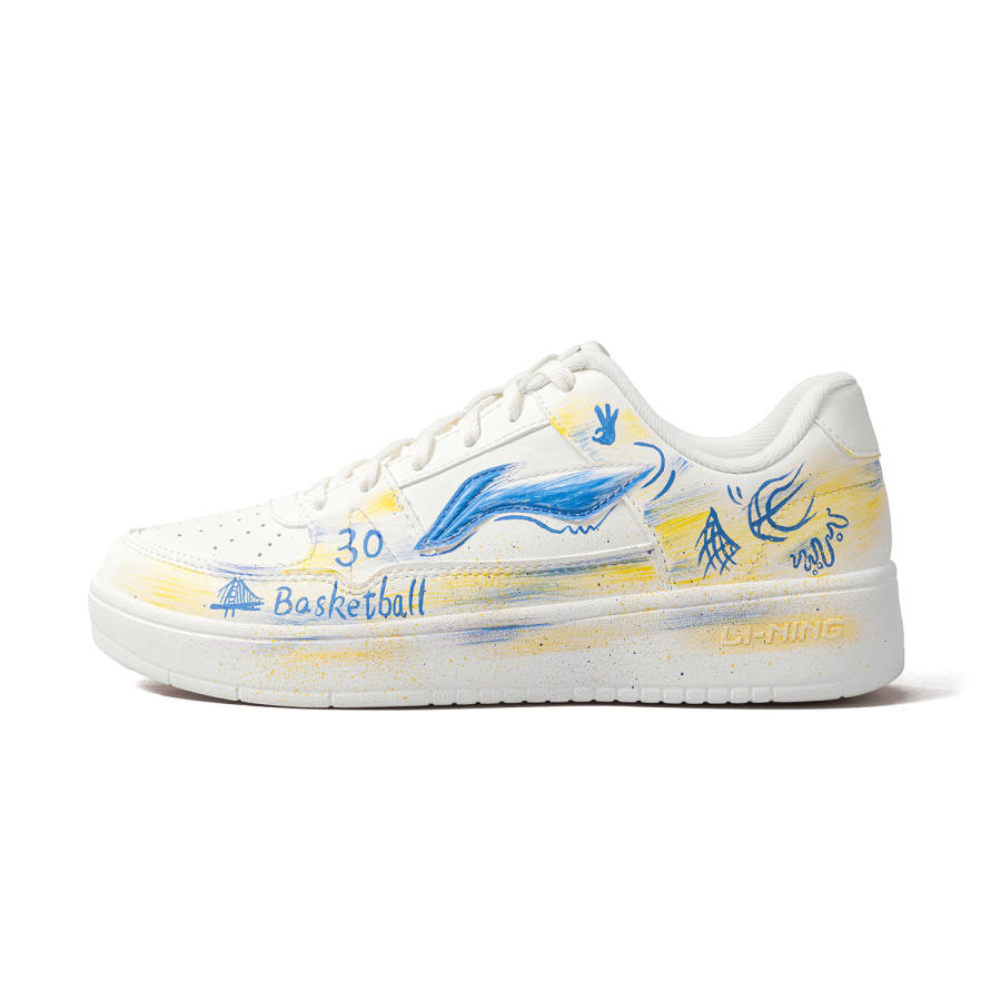 Li-Ning Li Ning January 1.0 Skateboard Shoes Men's Low Top White/Yellow