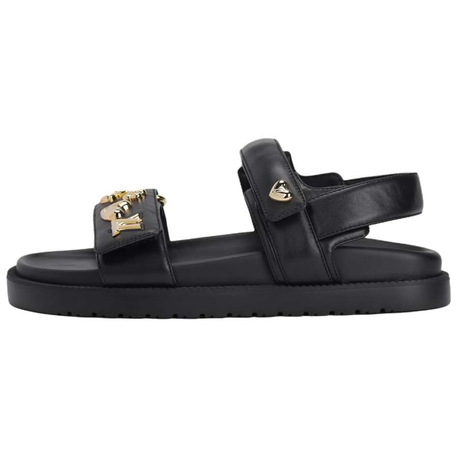 LOUIS VUITTON Sunset One Strap Sandals Women's Black