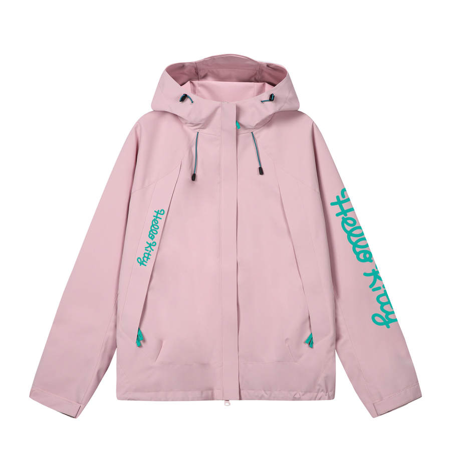 Sanrio Hello Kitty Windbreaker Jackets Women's Hooded Non Detachable Moderate Straight Fit