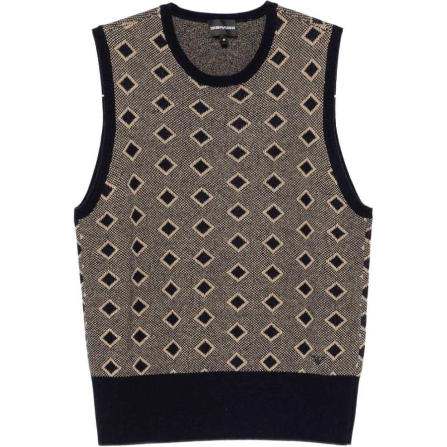 EMPORIO ARMANI Tank Tops Men's Beige Crew Neck Moderate