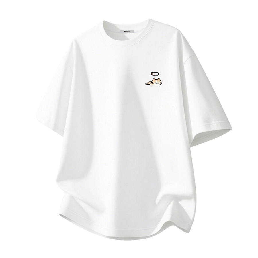 MINISO T Shirts Unisex Crew Neck Moderate Heavyweight