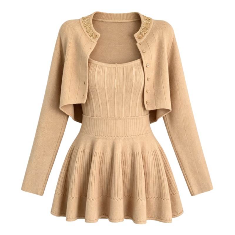 CPAURA Two Piece Skirt Sets Women's Camisole Moderate Short Skirt
