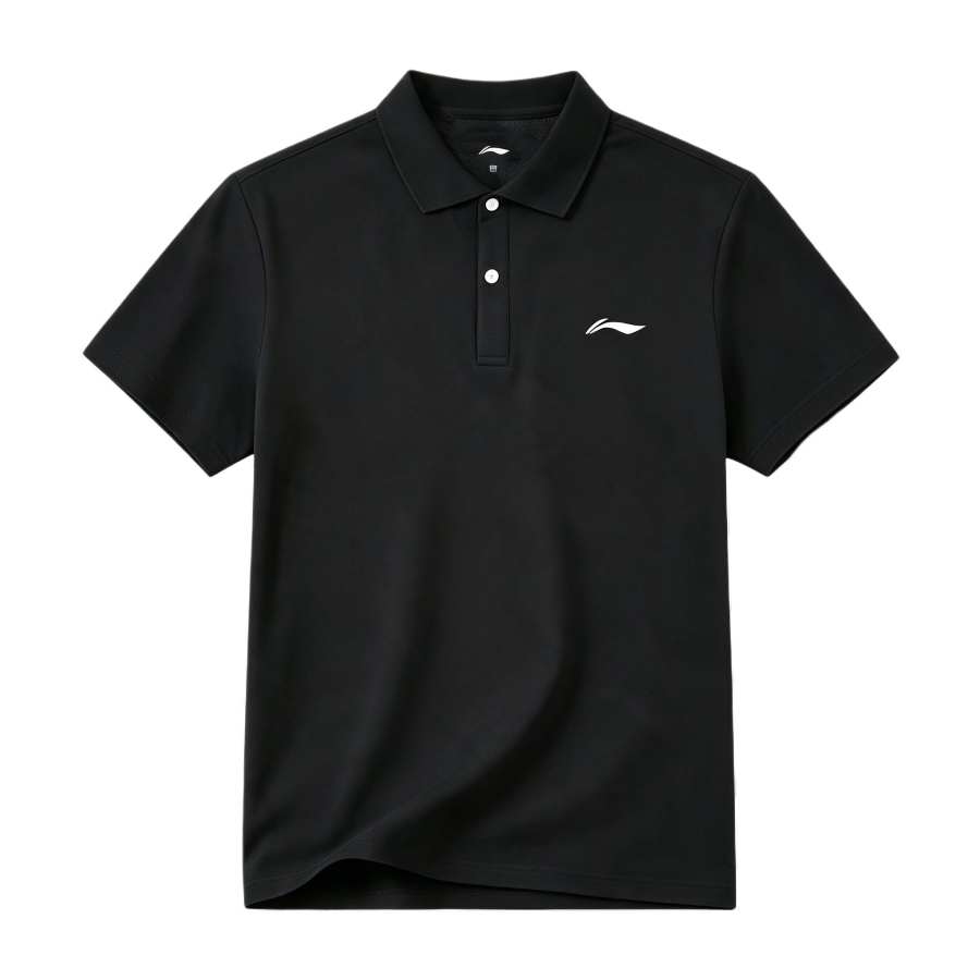 Li-Ning Li Ning Polo Shirts Men's Black Lapel Thin Straight Fit