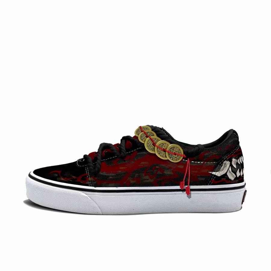 Vans Ward Skateboard Shoes Men's Low Top Black/Red