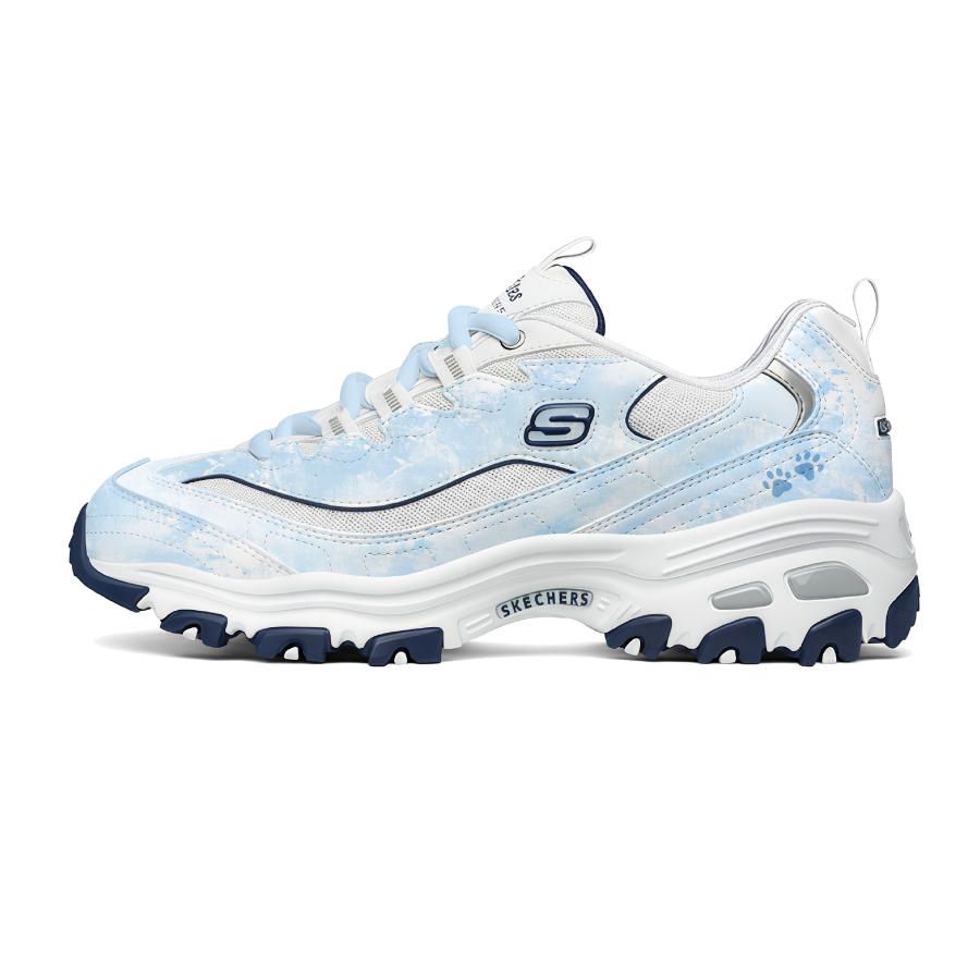 Skechers D'Lites 1.0 Chunky Sneakers Women's Low Top White Blue Tie Dye Multicolor