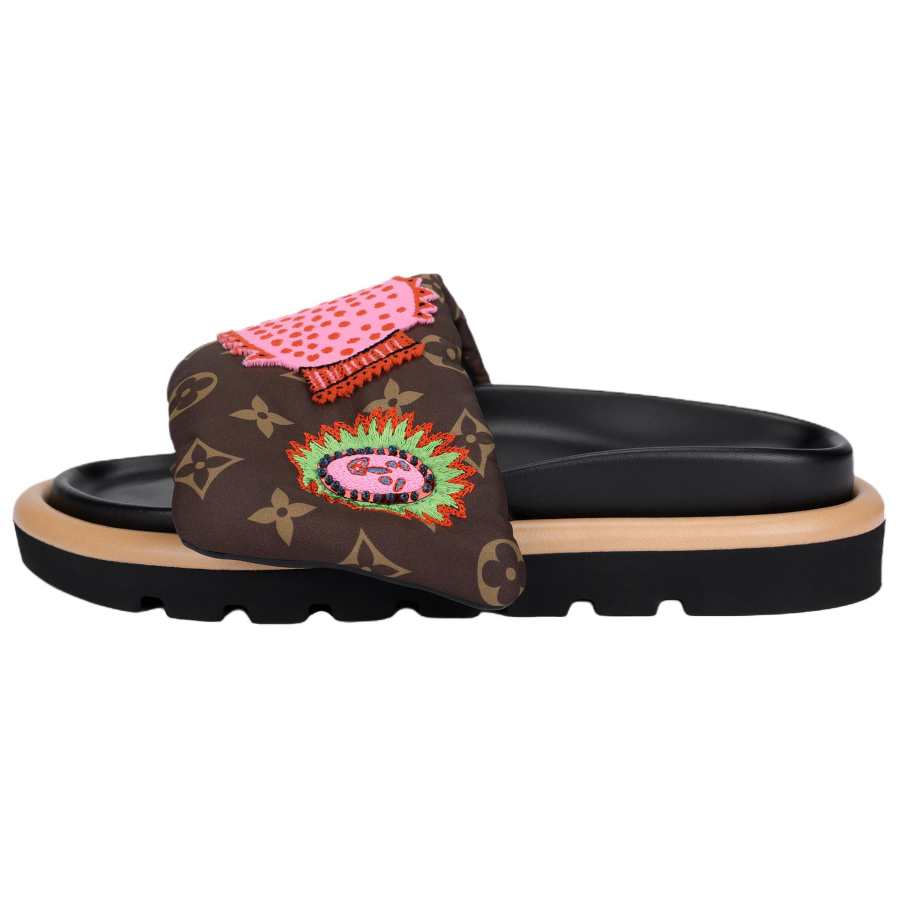 LOUIS VUITTON x Yayoi Kusama Stylish Sandal Women's Brown Yellow