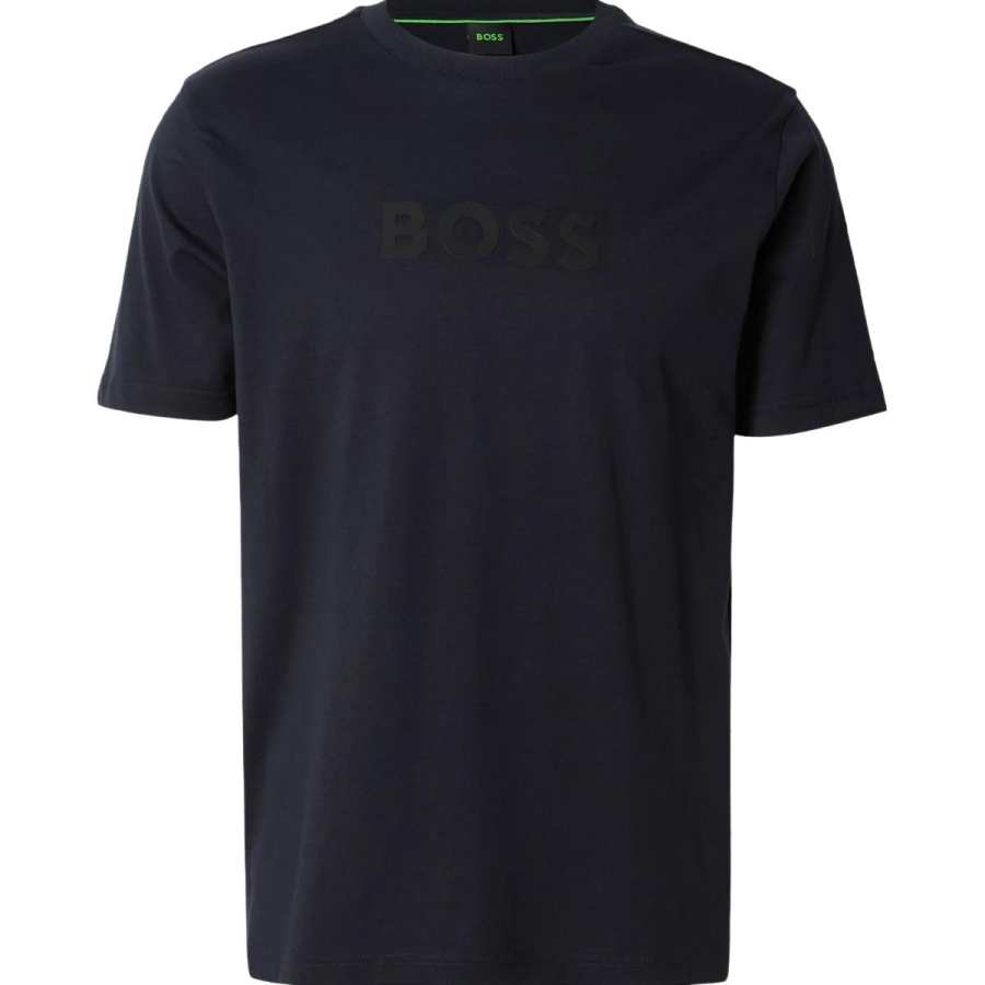 HUGO BOSS T Shirts Men's Blue Crew Neck Moderate Straight Fit