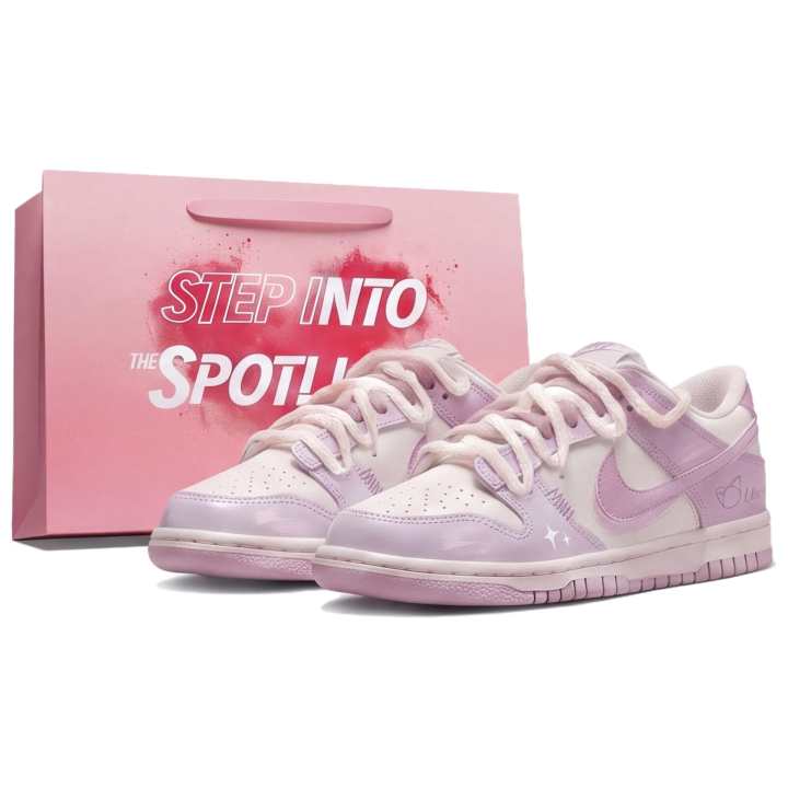 Nike Nike Dunk Skateboard Shoes Women's Low Top Pink/Purple/White