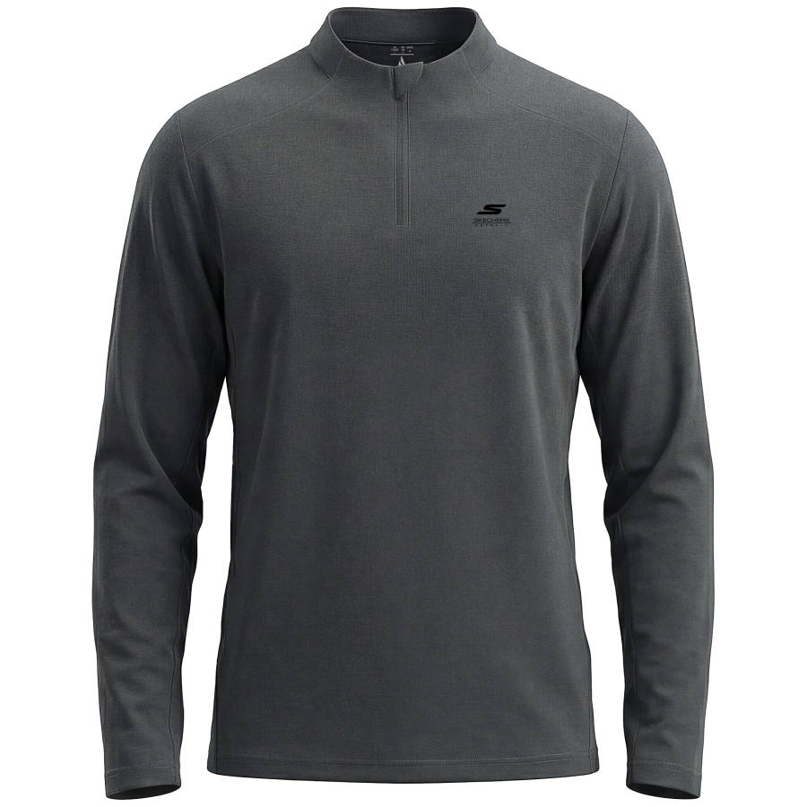Skechers Quick Dry Technology Collection T Shirts Men's Dark Gray 053B Half Turtleneck Moderate Straight Fit