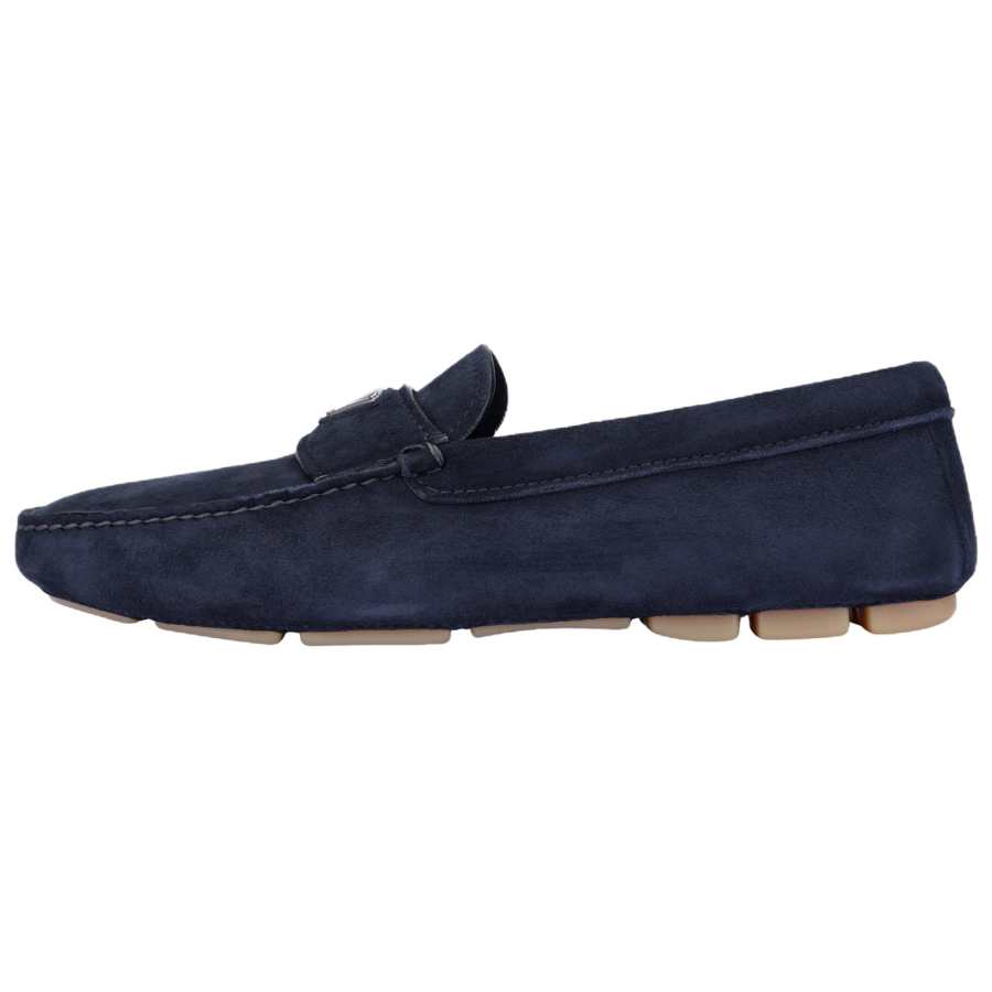PRADA PRADA Triangle-logo Suede Loafers
