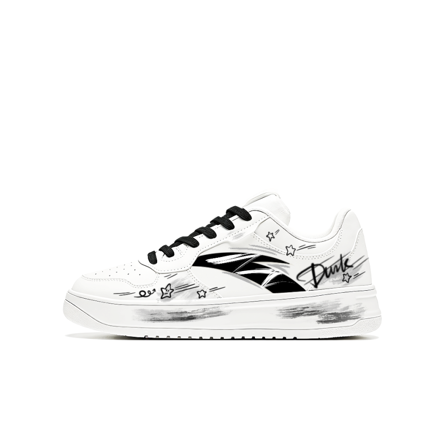 ANTA Easy Skateboard Shoes Unisex Low Top Black
