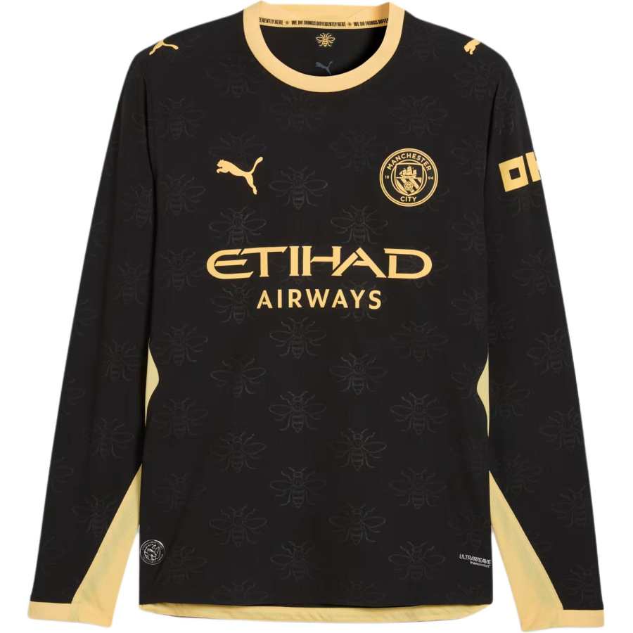 PUMA Manchester City Soccer Jerseys Men's Black/Linen Crew Neck Moderate