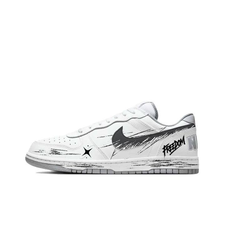 Nike Nike Big Low Lux Skateboard Shoes Men's Low Top White, Gray, Black Graffiti Colorway
