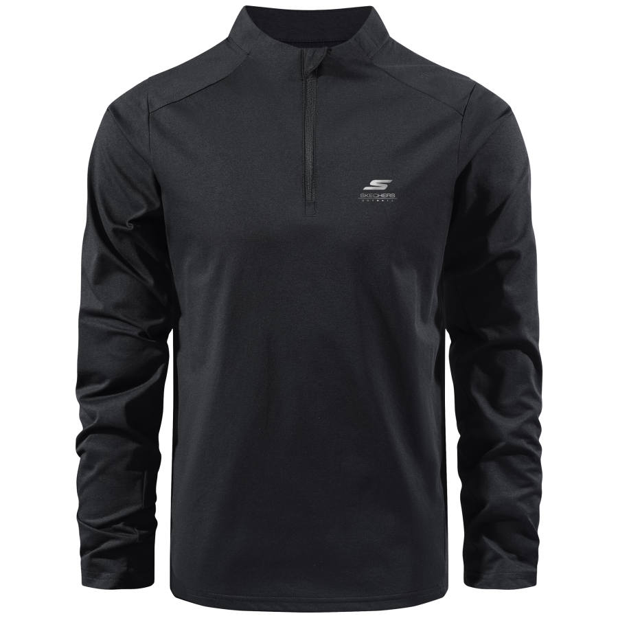 Skechers Quick Dry Technology Collection T Shirts Men's Carbon Black 0018 Half Turtleneck Thin Straight Fit