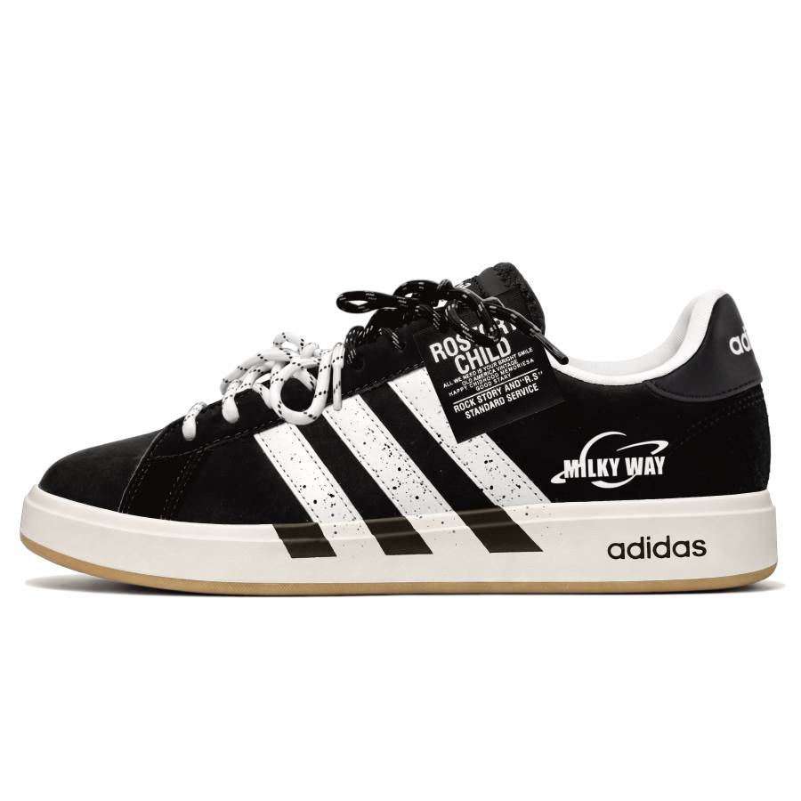 Adidas Adidas Grand Court Base 00s Skateboard Shoes Men's Low Top Black White