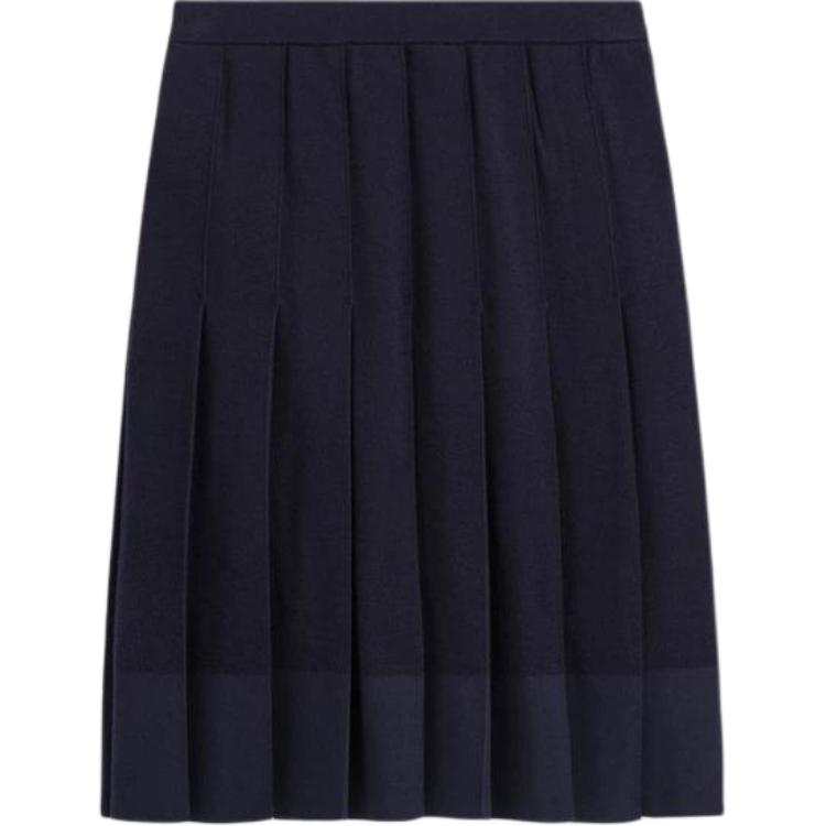 COS Casual Short Skirts Women's Navy Blue Moderate Short Skirt Pleated Skirt