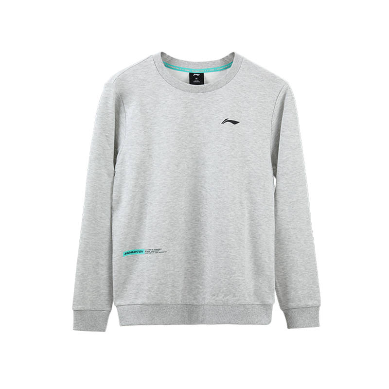 Li-Ning Li Ning Sweatshirts Men's Light Gray Crew Neck Moderate