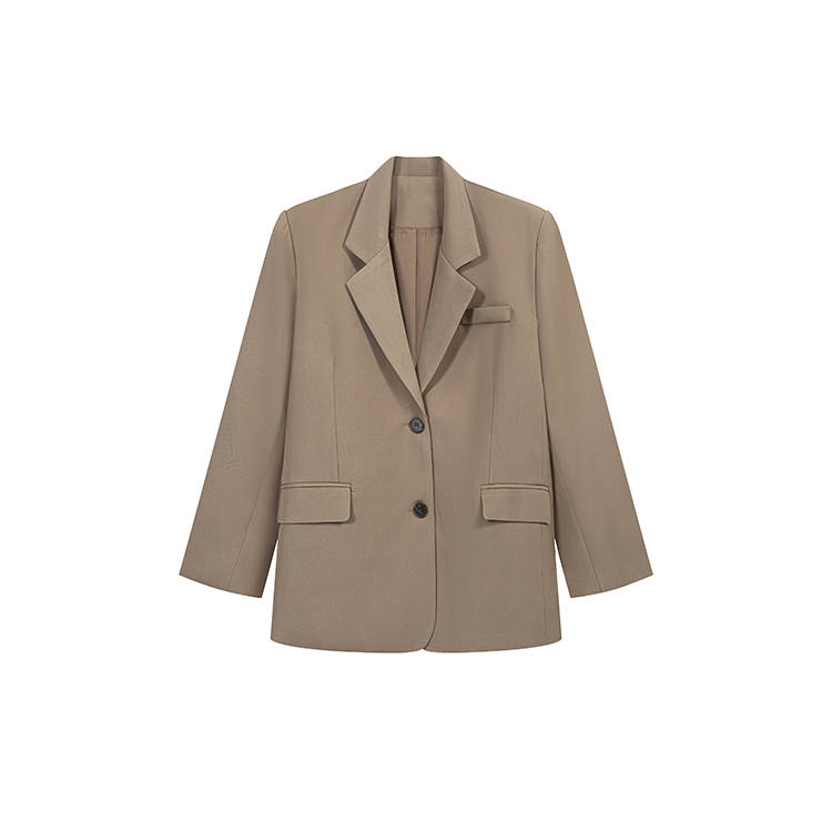 TUSHIFEI Business Suits Women's Khaki Suit Collar Moderate Straight Fit