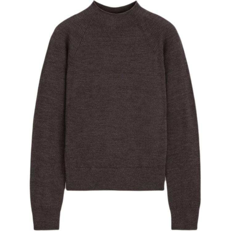 COS Knitwear Women's Dark Brown Half Turtleneck Moderate Straight Fit