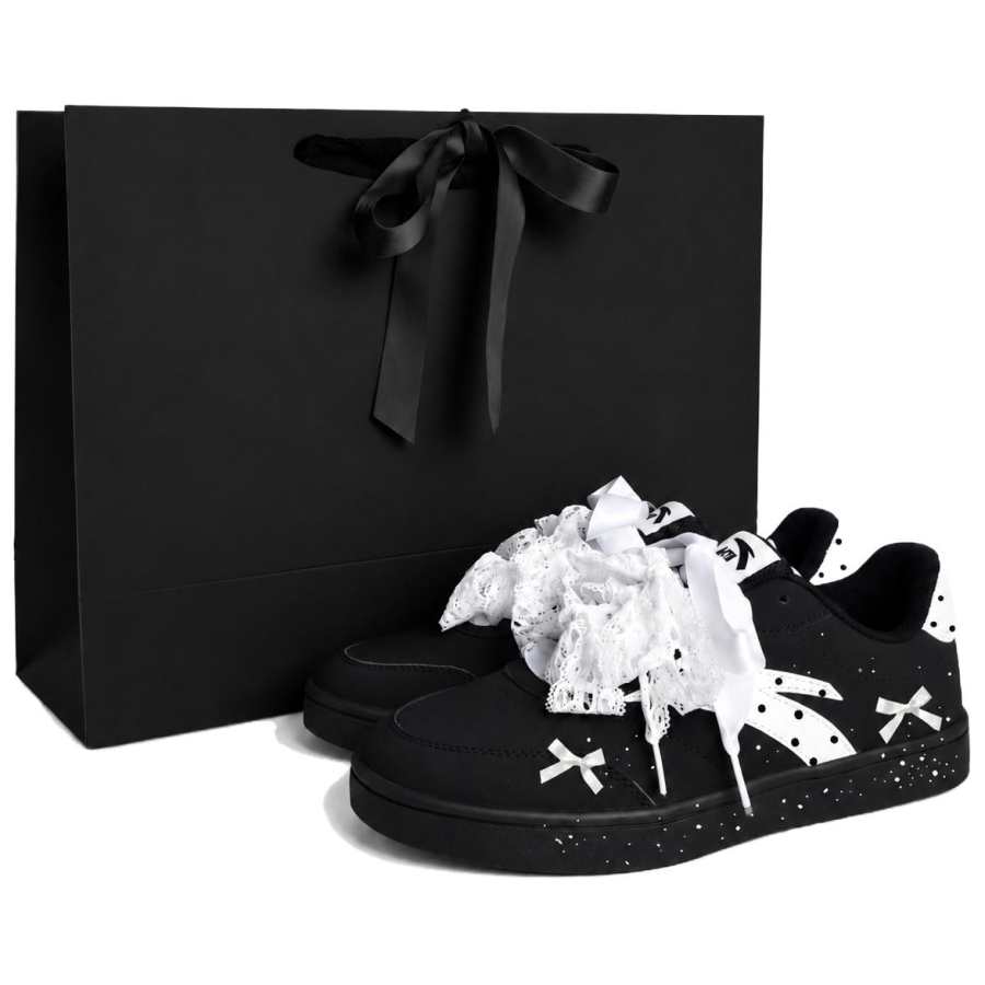 ANTA Easy Skateboard Shoes Women's Low Top Black/White