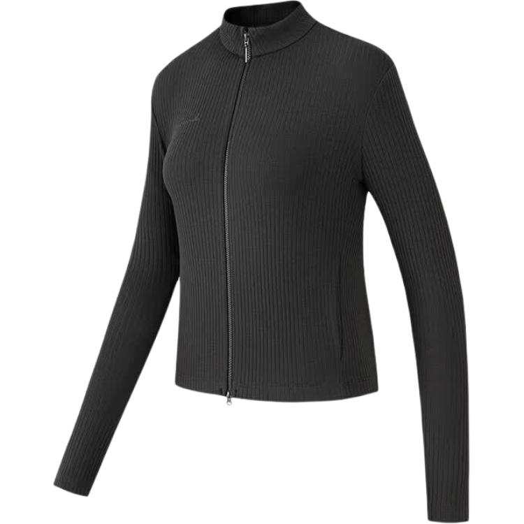 ANTA Variety Training Collection Jackets Women's Smoke Black Gray Stand Collar Moderate Straight Fit