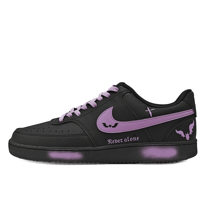 Nike Nike Court Vision Skateboard Shoes Unisex Low Top Black Purple Contrast